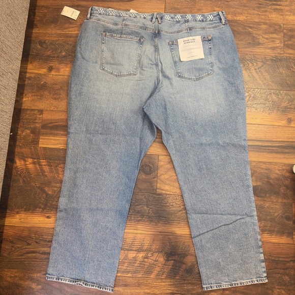 Good American Good Icon Straight Studded Jeans Indigo Plus Size 26 - Picture 15 of 16